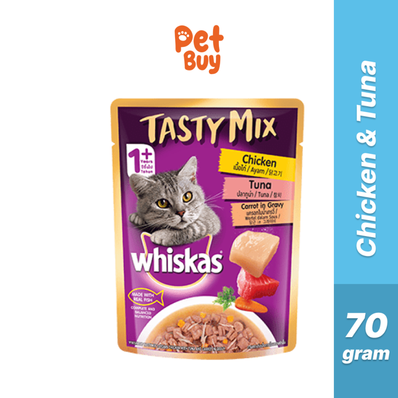 Whiskas Tasty Mix Chicken Tuna 70 gr