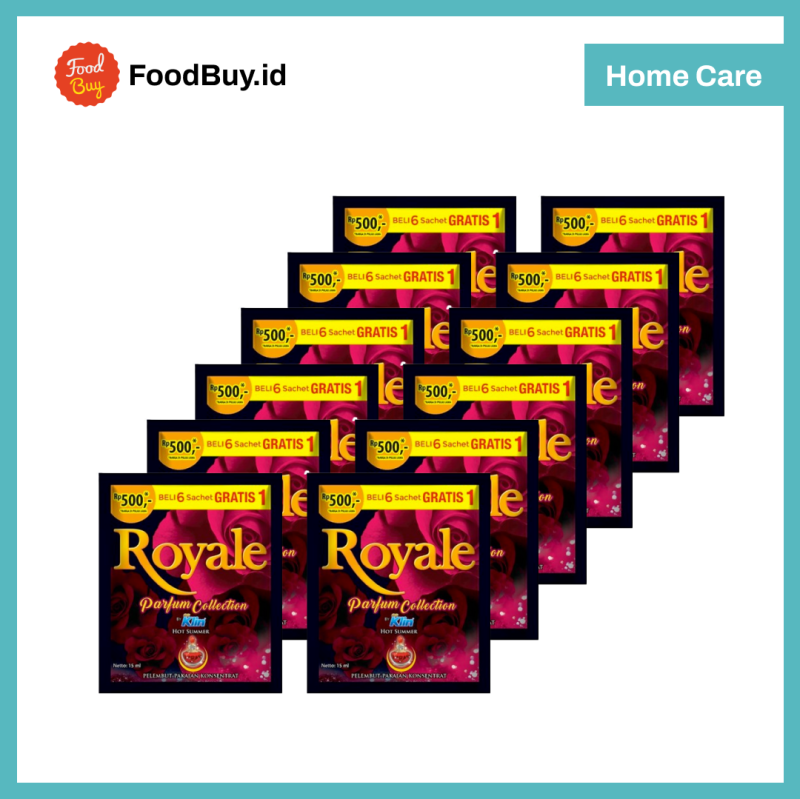 Paket 1 Rtg - Royale Pewangi Pakaian Red Hot Summer 13 ml isi 12pcs