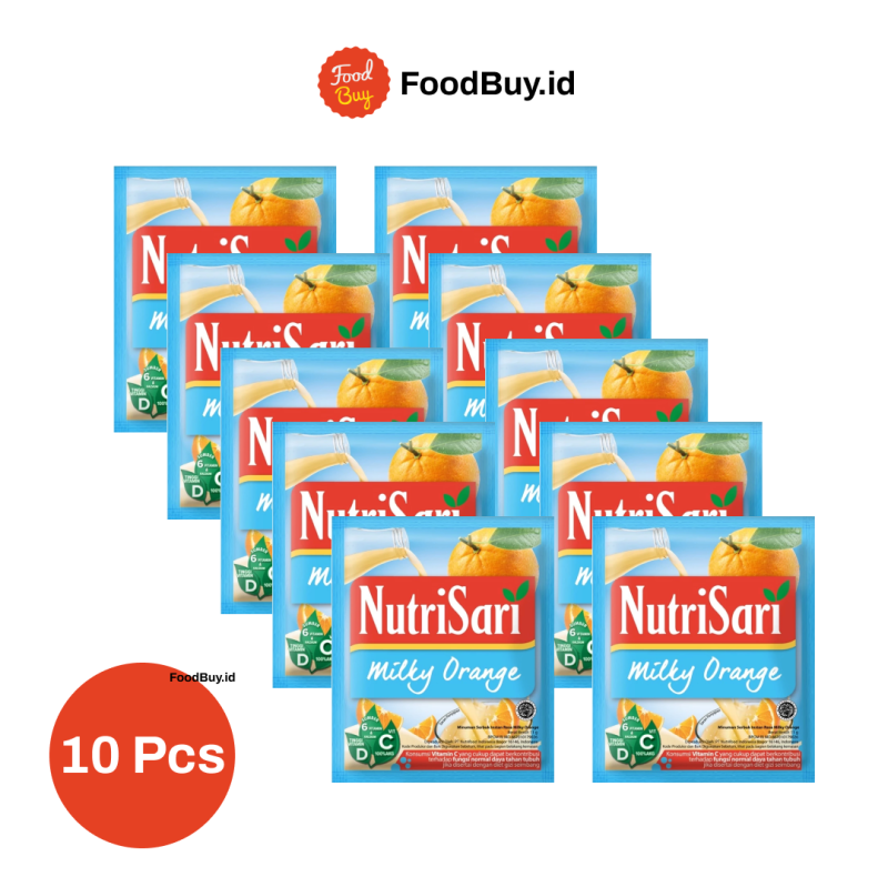 Paket 1 Renteng - Nutrisari Milky Orange 14 gr (isi 10 pcs)