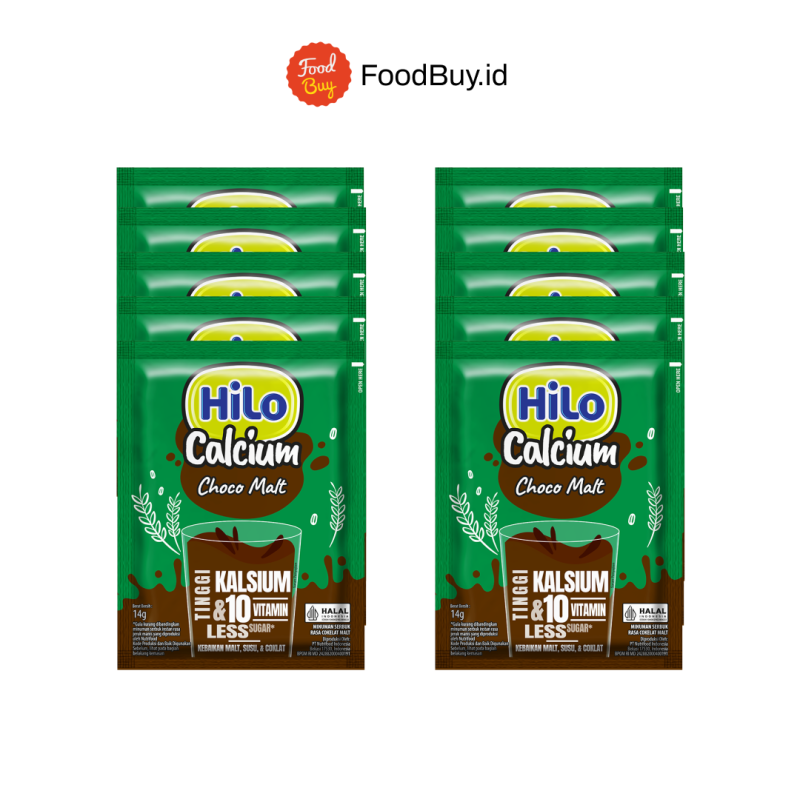 Paket 1 Renteng - Hilo Calcium Choco Malt 14gr (Isi 10 Pcs)