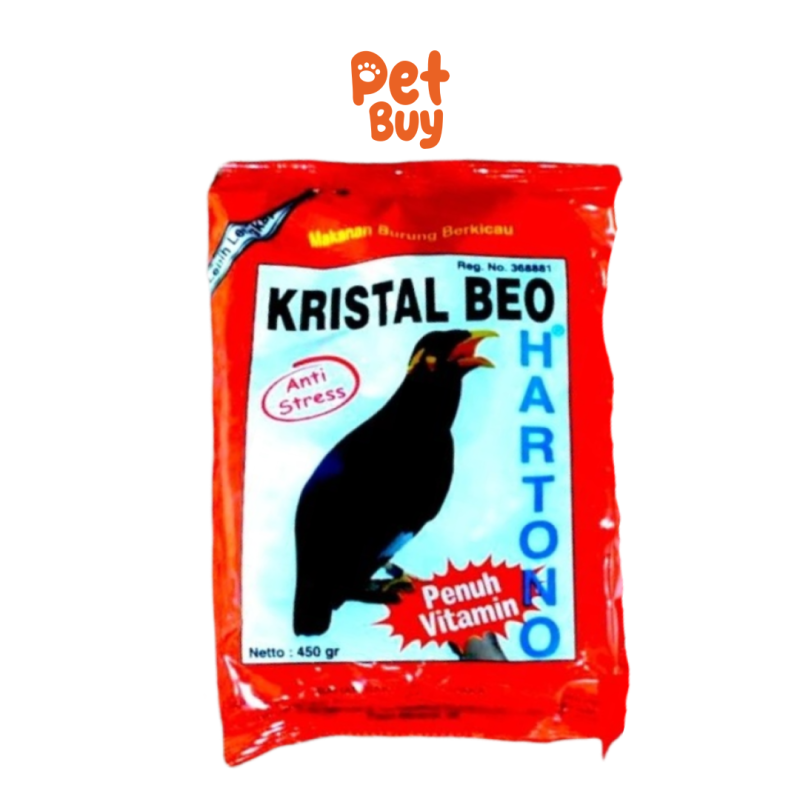 Kristal Beo Makanan Burung Berkicau Anti Stress 450 gr