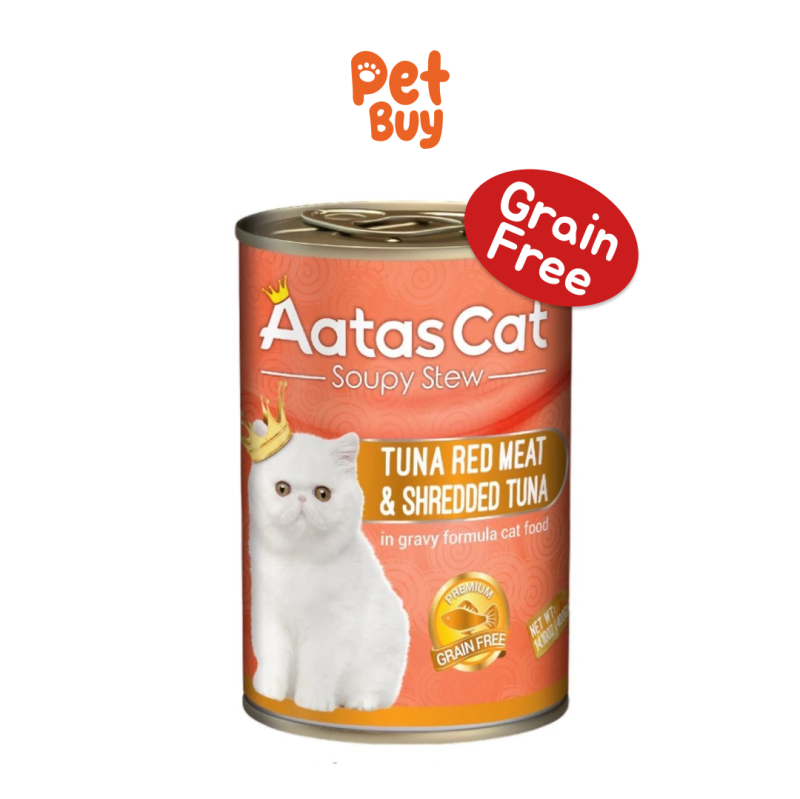Aatas Cat Food Can Tuna Red Meat Shredded Tuna 400 gr
