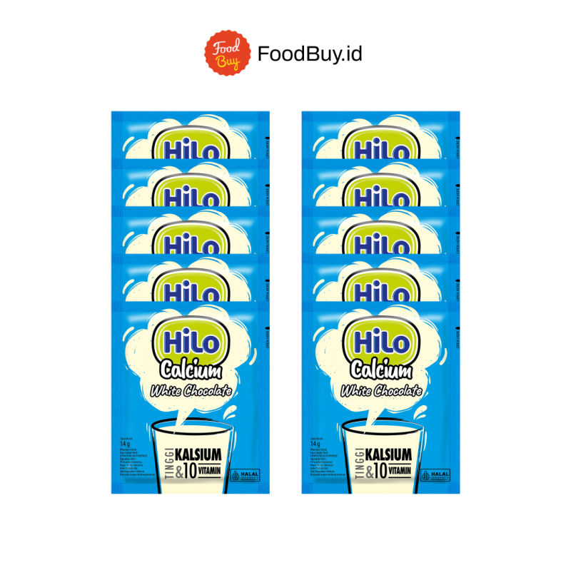 Paket 1 Rtg - Hilo Calcium White Cokelat 14gr (Isi 10 Pcs)