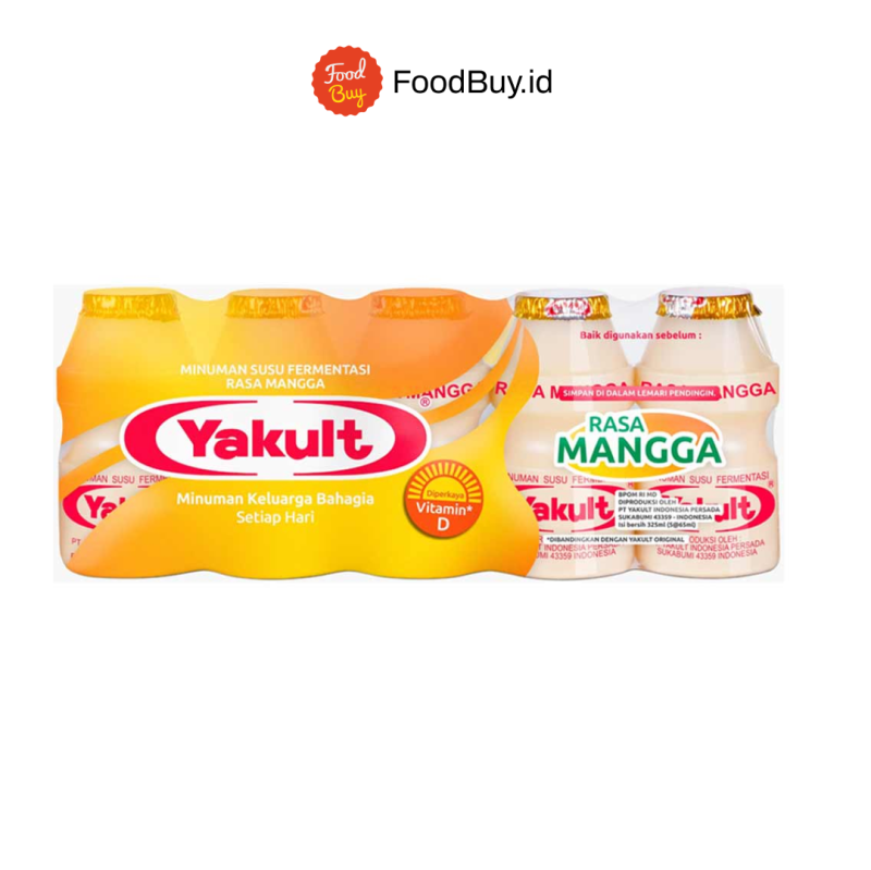 Yakult Minuman Susu Fermentasi Rasa Mangga 325ml (5botol @65ml)
